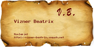 Vizner Beatrix névjegykártya